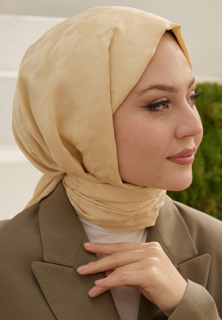 Fashion Desen Şal Cappucino