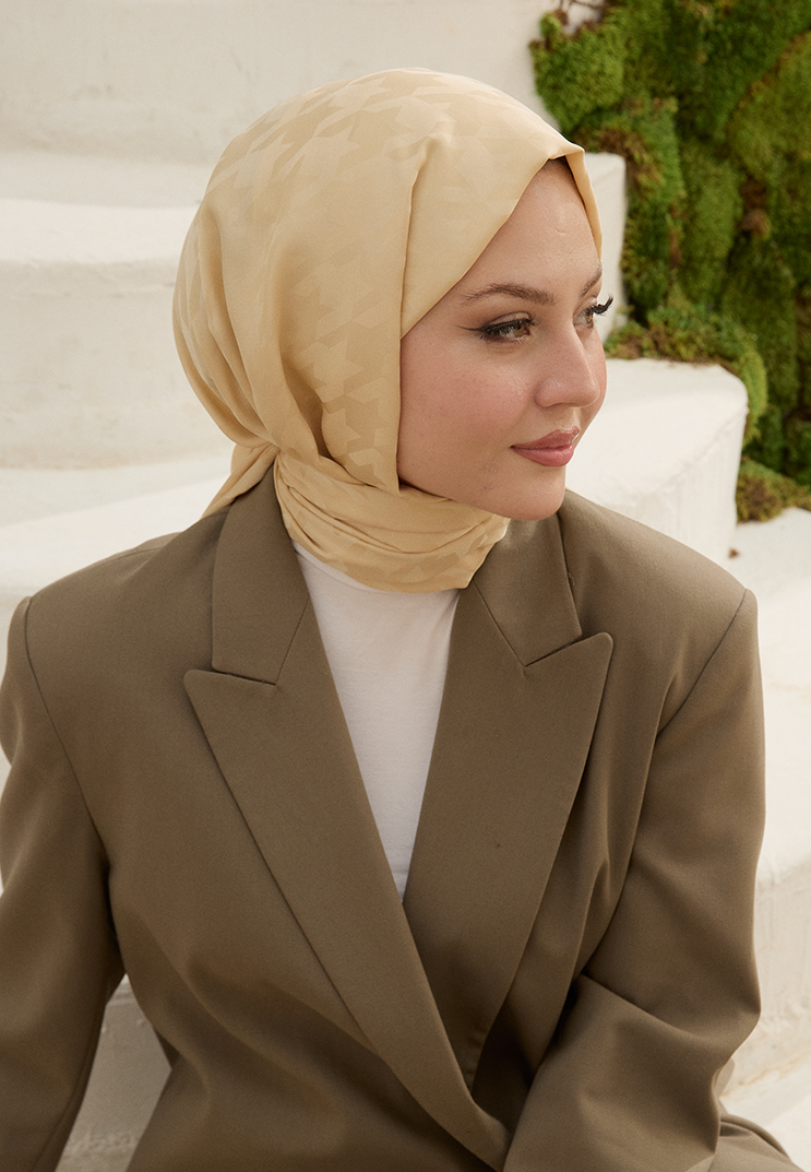 Fashion Desen Şal Cappucino