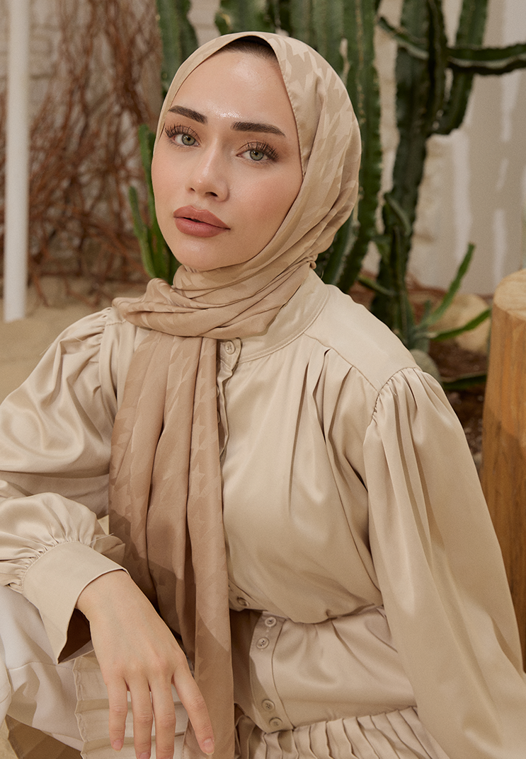 Fashion Desen Şal Latte