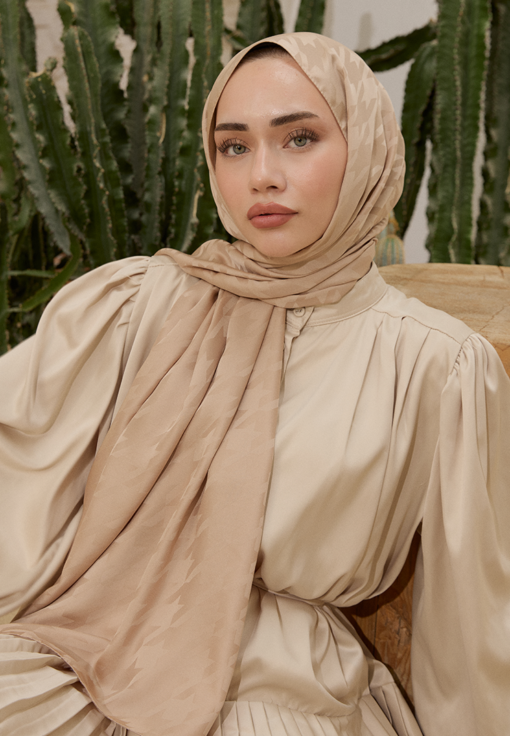 Fashion Desen Şal Latte