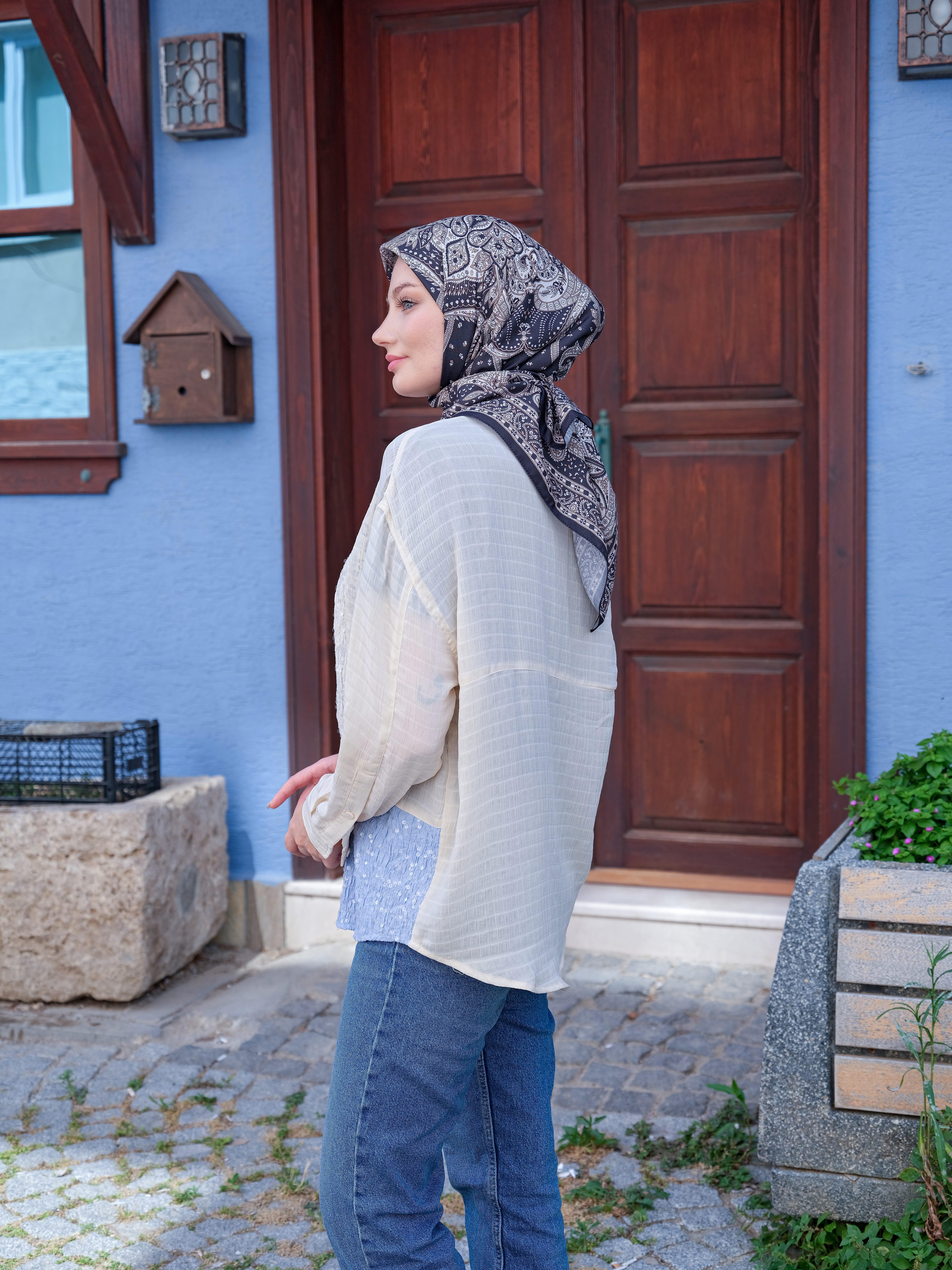 Freda Desen Eşarp Vizon
