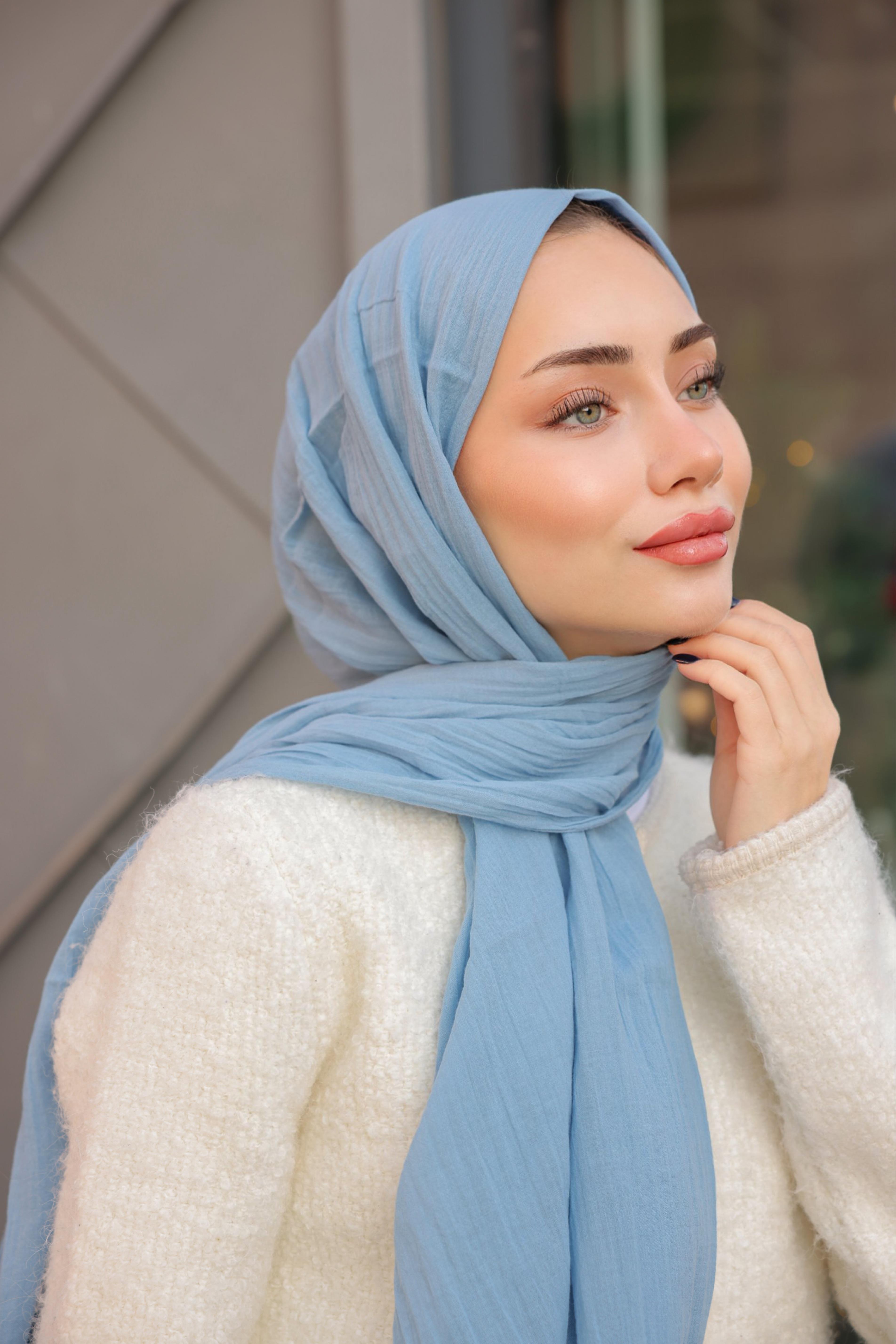 Gusto Pamuk Şal Gök Mavi