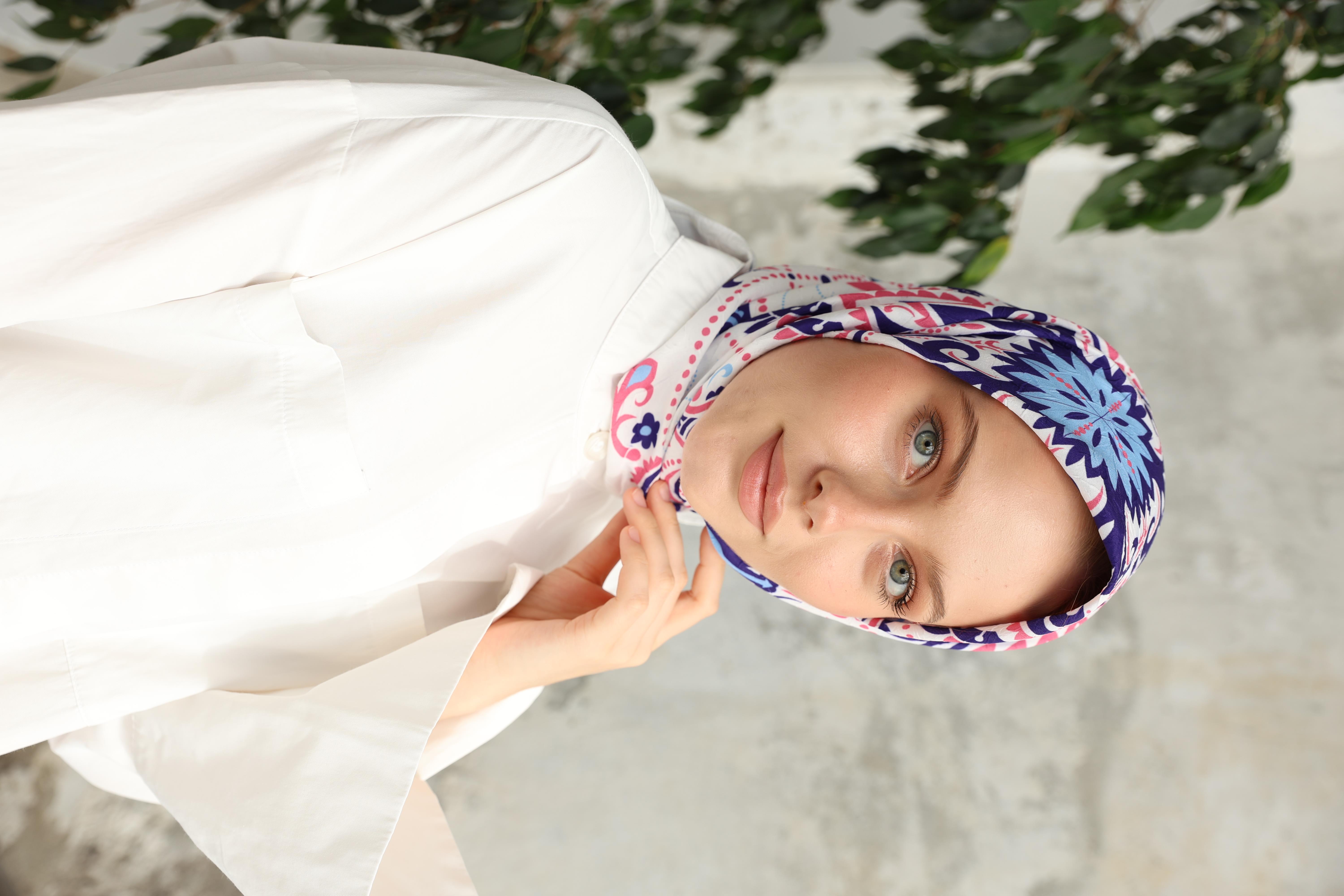 Luna Desen Bambu Kraş Eşarp Mor