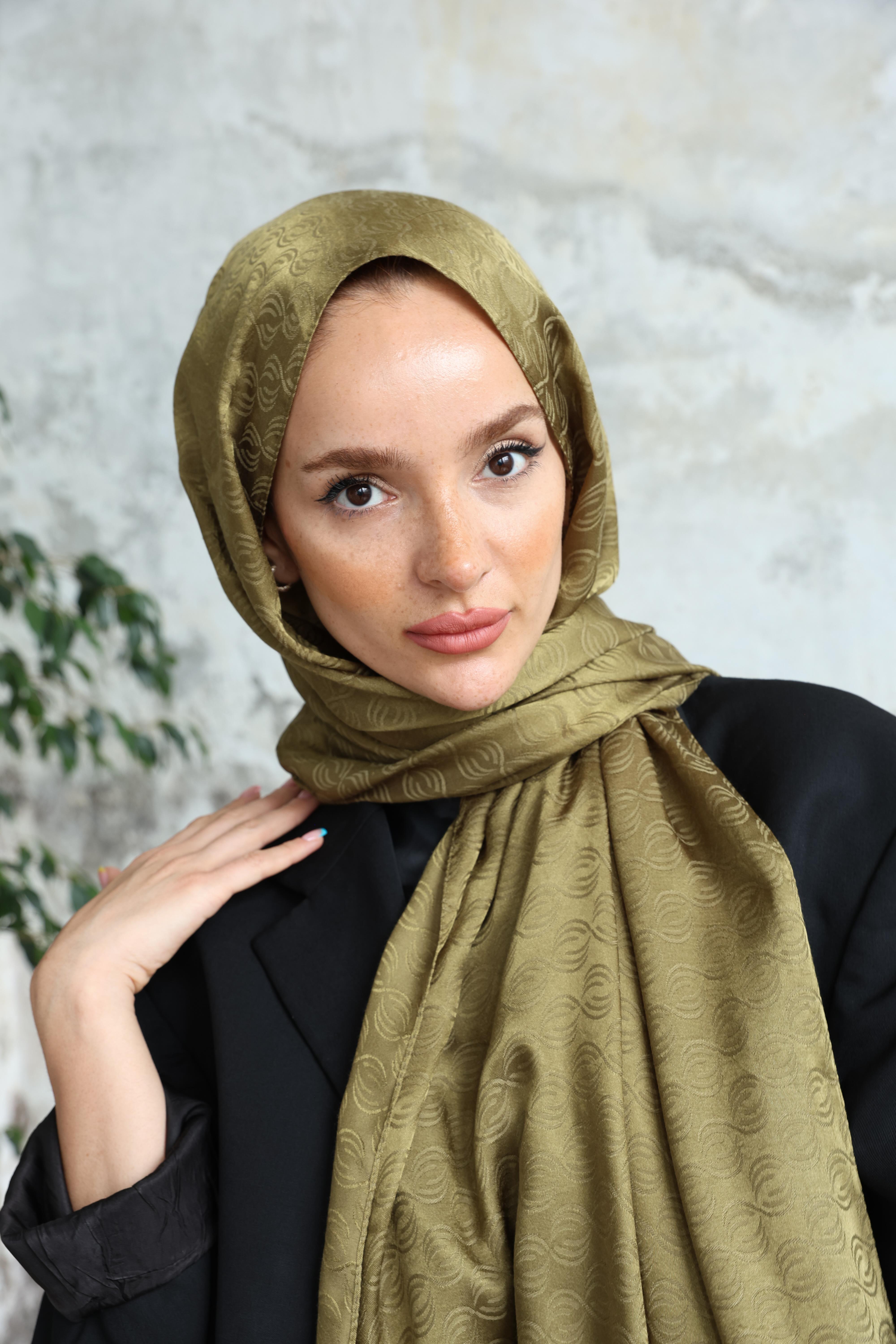 Midye Desen Jakar Şal Haki