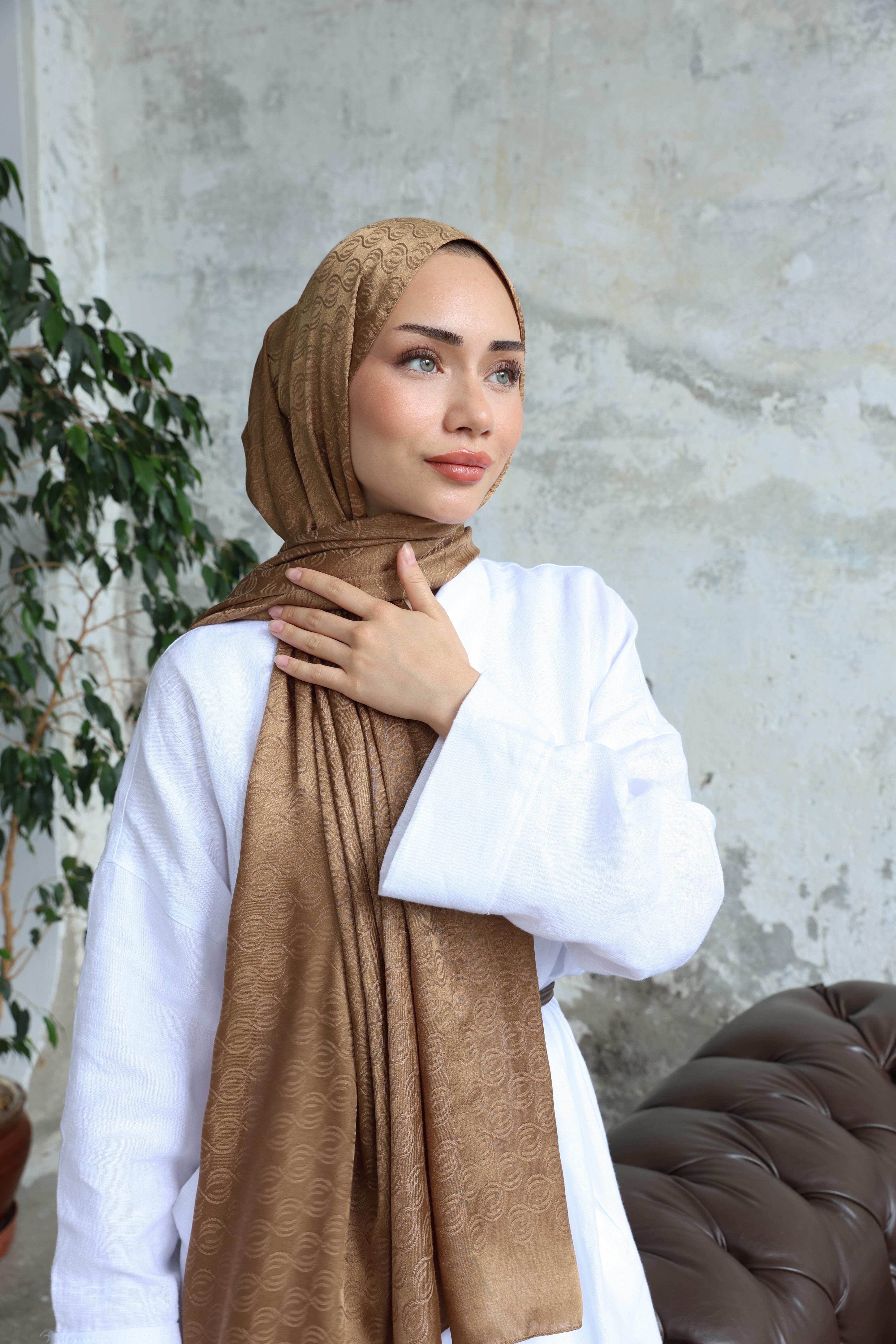 Midye Desen Jakar Şal Kum Beji