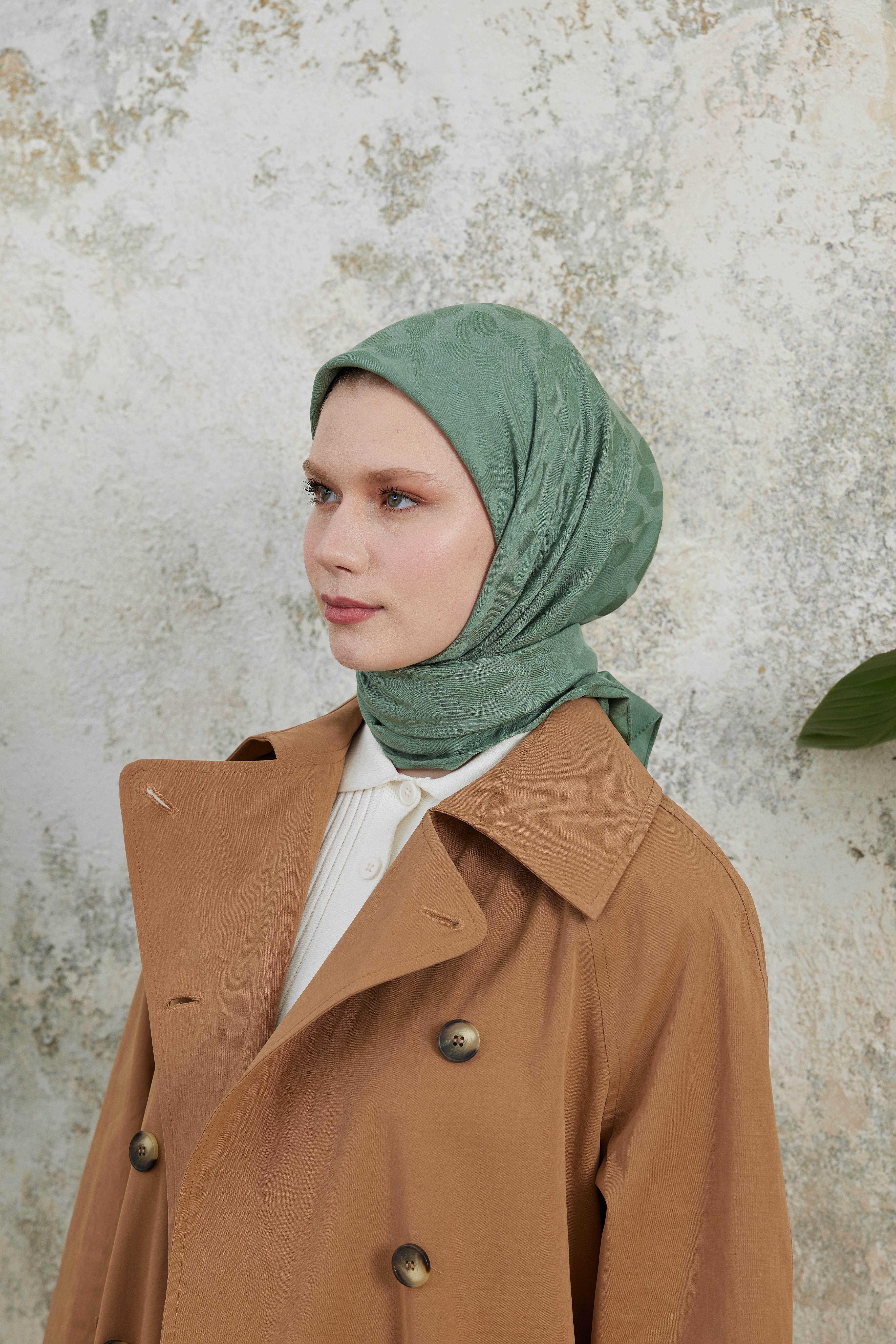 Perla Desen Jakar Eşarp Su Yeşili