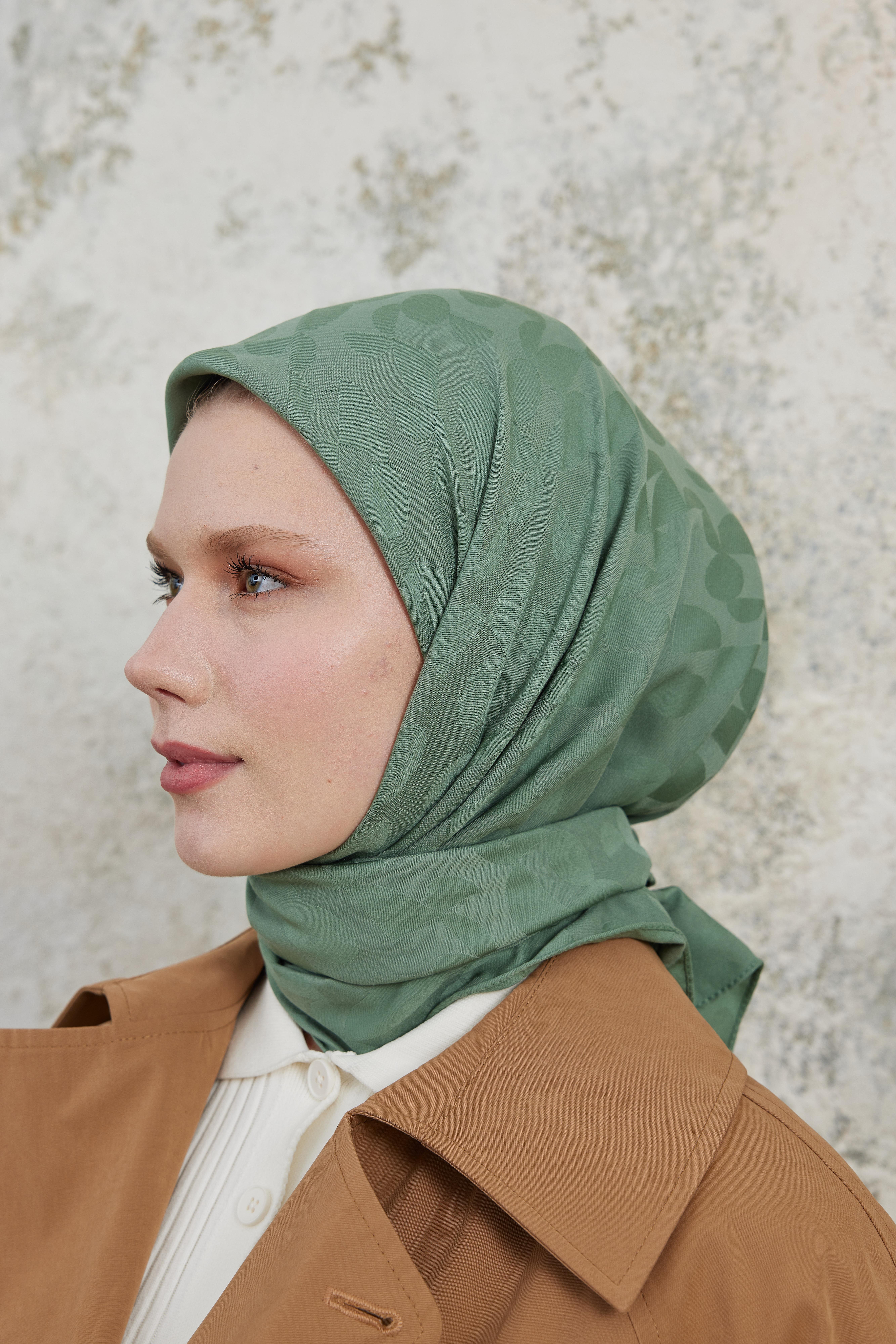 Perla Desen Jakar Eşarp Su Yeşili