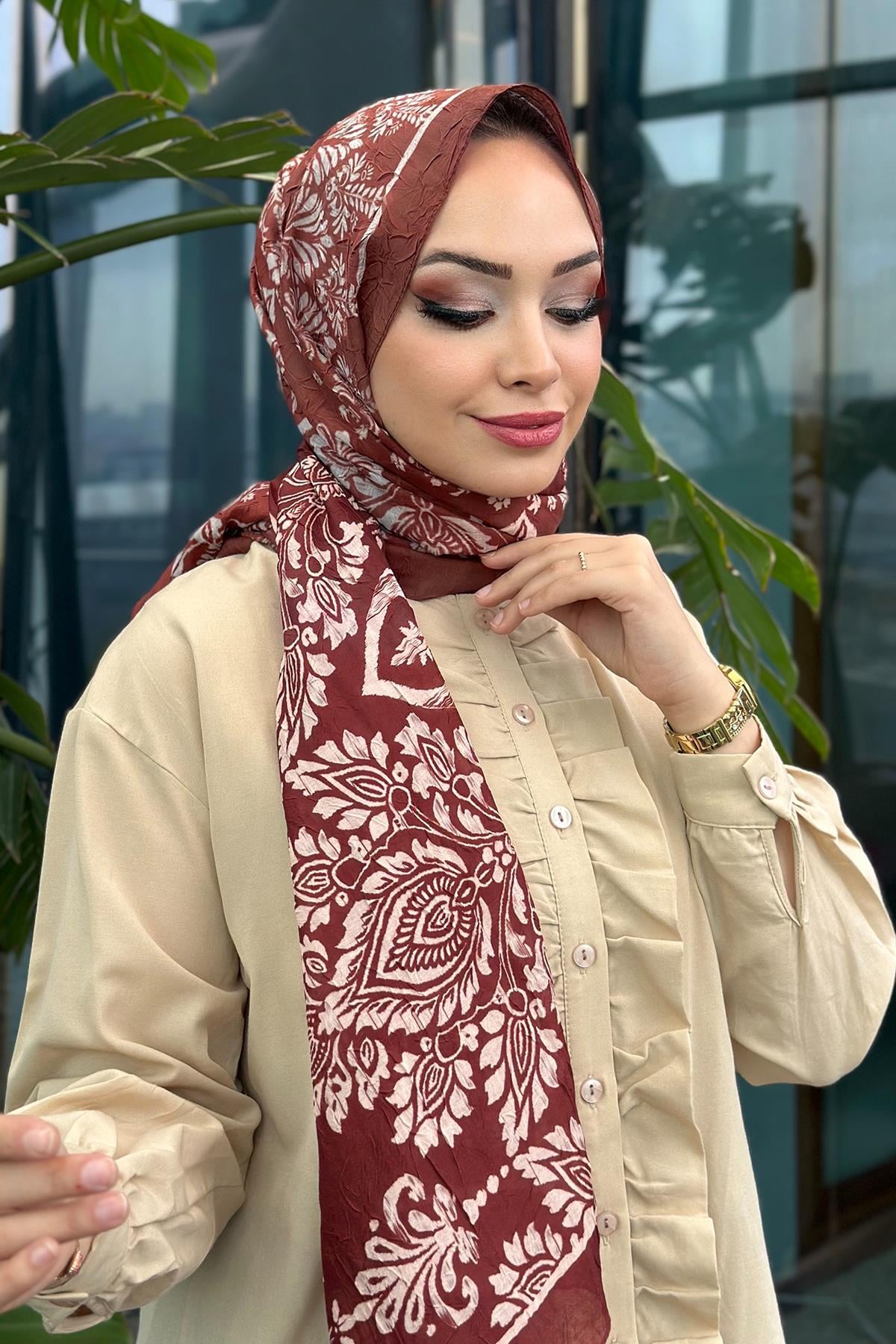 Shape Desen Kraş Şal Kiremit