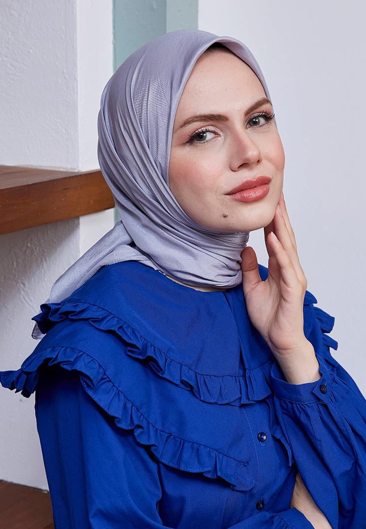 Vual Kraş Eşarp Acık Gri