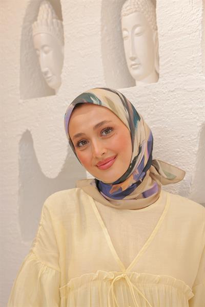 Angels Desen Modal Eşarp Bej