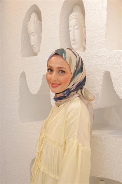 Angels Desen Modal Eşarp Bej