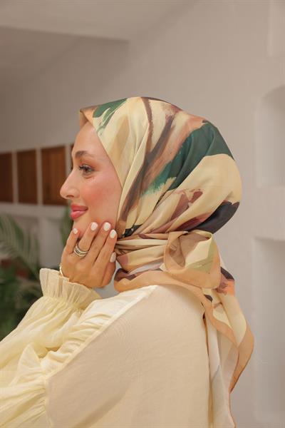 Angels Desen Modal Eşarp Bisküvi