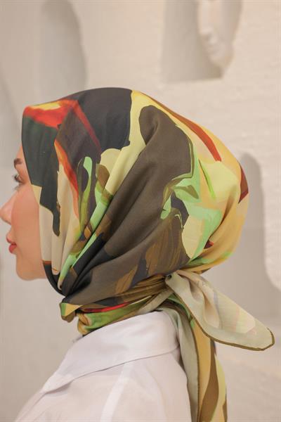 Angels Desen Modal Eşarp Ceviz