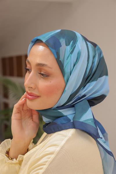 Angels Desen Modal Eşarp Gök Mavi