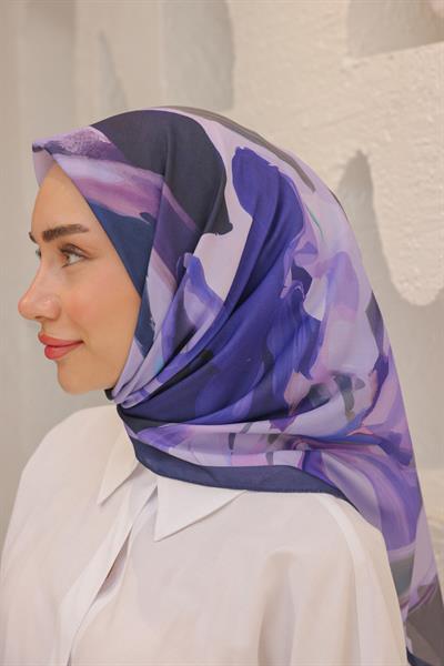 Angels Desen Modal Eşarp Menekşe