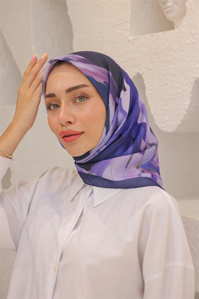 Angels Desen Modal Eşarp Menekşe