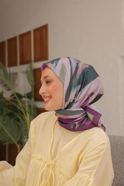 Angels Desen Modal Eşarp Mürdüm