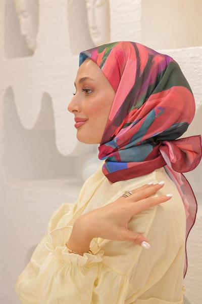 Angels Desen Modal Eşarp Nar Çiçeği