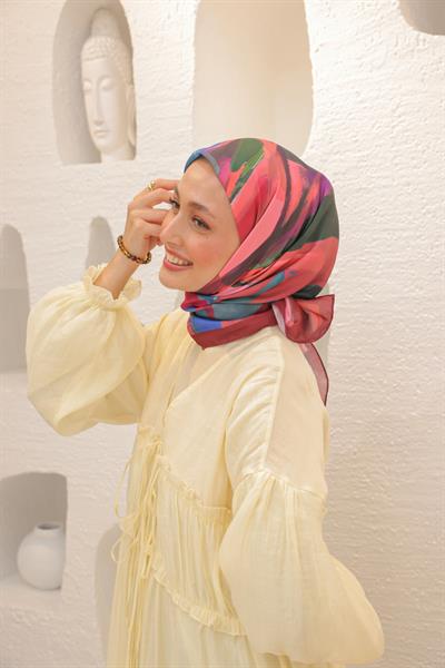 Angels Desen Modal Eşarp Nar Çiçeği