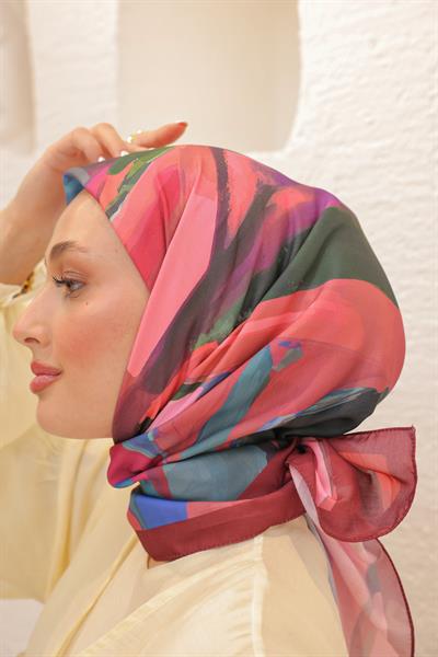 Angels Desen Modal Eşarp Nar Çiçeği