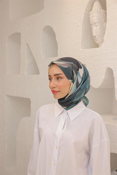 Angels Desen Modal Eşarp Soft Mavi