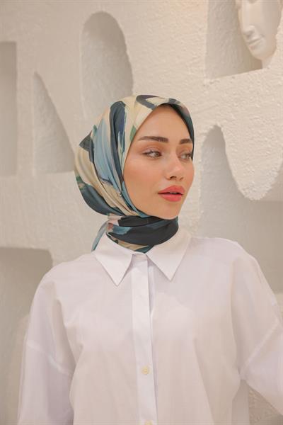 Angels Desen Modal Eşarp Soft Mavi