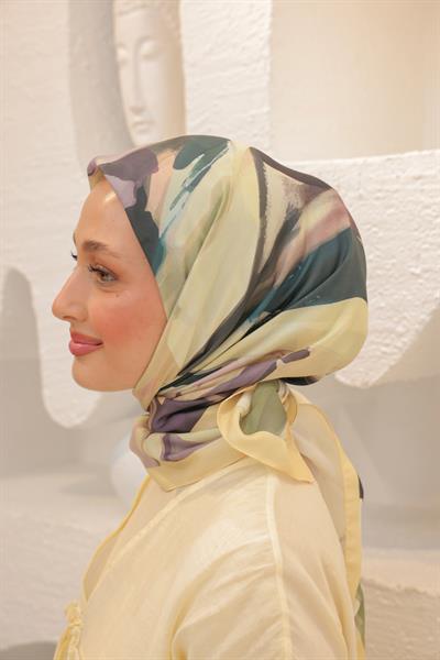 Angels Desen Modal Eşarp Tatlı Sarı