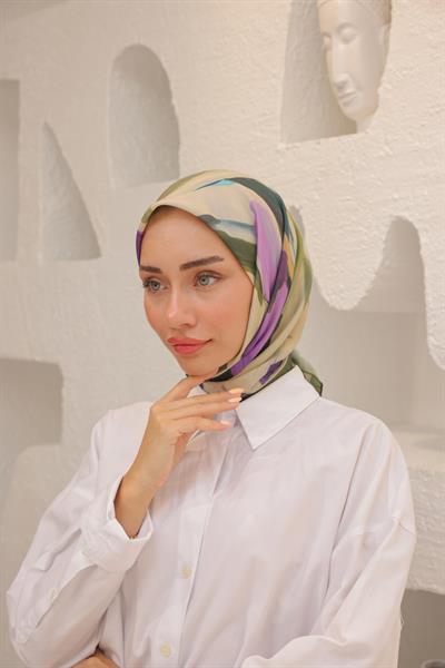 Angels Desen Modal Eşarp Yeşil