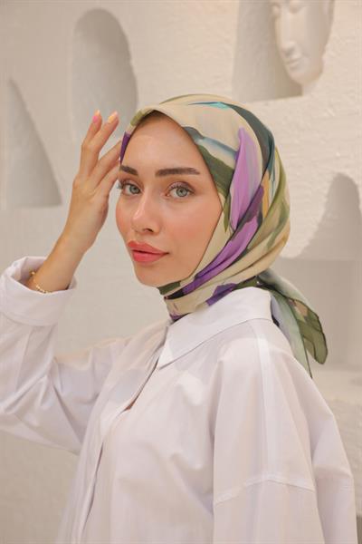 Angels Desen Modal Eşarp Yeşil