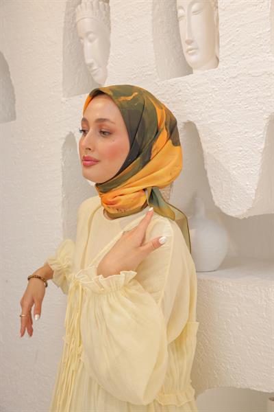 Art Desen Modal Eşarp Hardal Yeşil