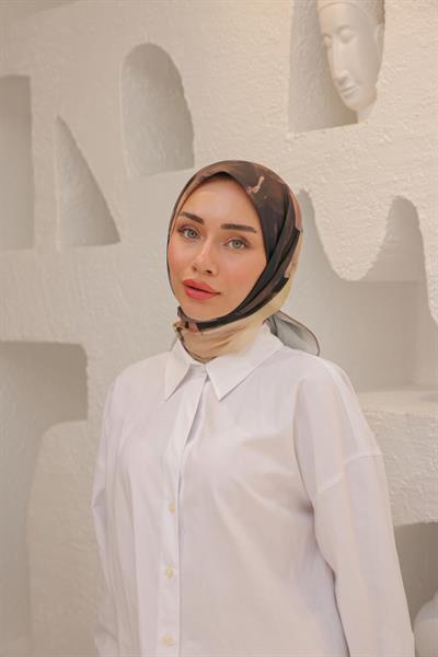 Art Desen Modal Eşarp Kahverengi