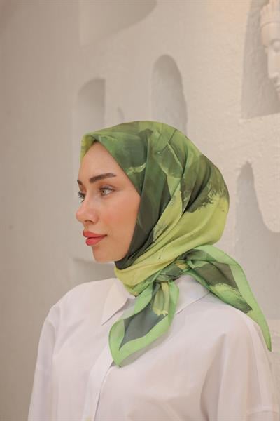 Art Desen Modal Eşarp Lime Green