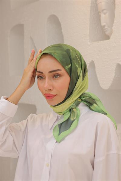 Art Desen Modal Eşarp Lime Green