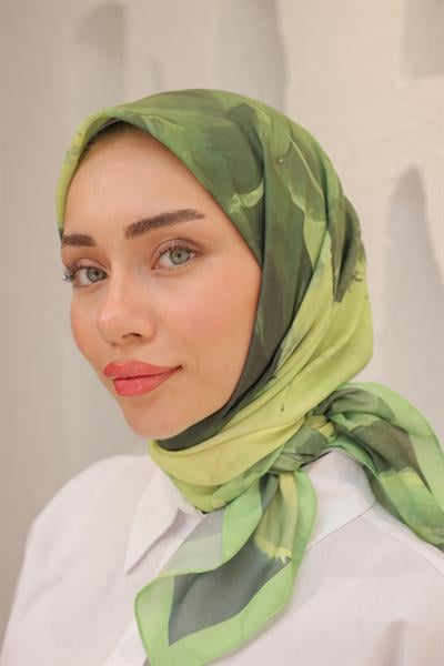 Art Desen Modal Eşarp Lime Green