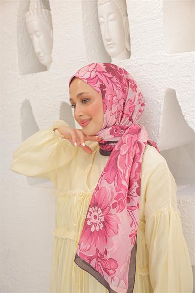 Begonia Desenli Pamuk Şal Küpe Çiçeği