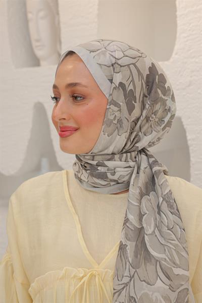 Begonia Desenli Pamuk Şal Taş