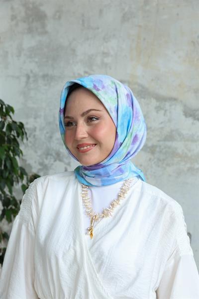 Bulut Desen Bambu Kraş Eşarp Leylak
