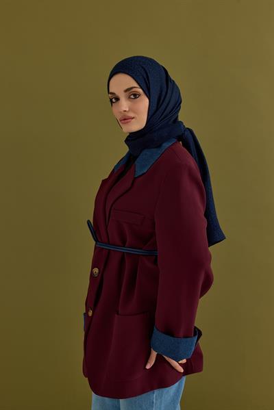 Candy Desen Kraş Jakar Şal Lacivert