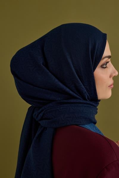Candy Desen Kraş Jakar Şal Lacivert