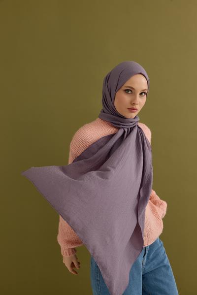 Candy Desen Kraş Jakar Şal Menekşe