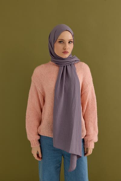 Candy Desen Kraş Jakar Şal Menekşe