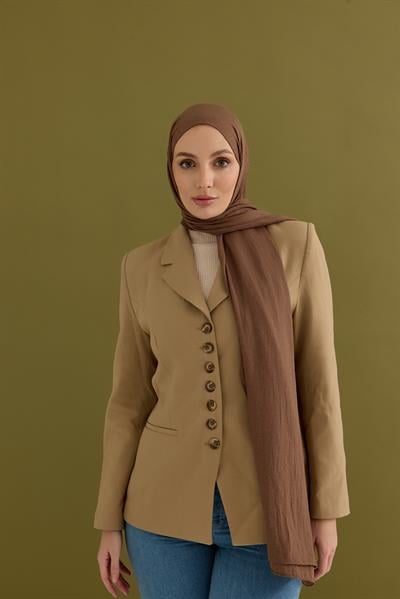 Candy Desen Kraş Jakar Şal Mocha
