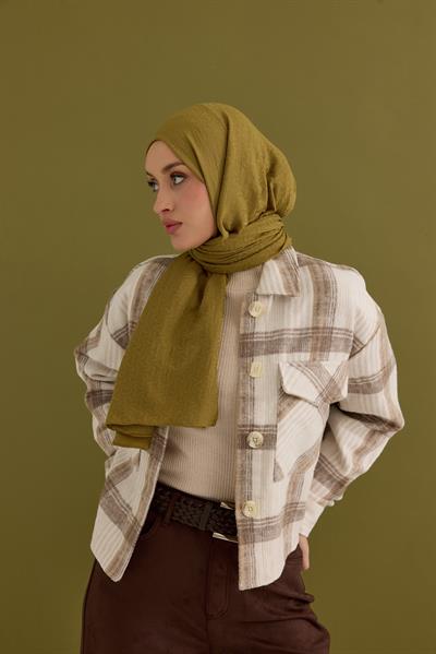 Candy Desen Kraş Jakar Şal Safran