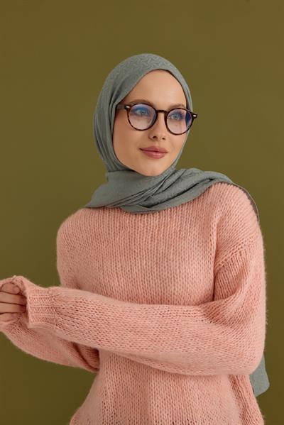 Candy Desen Kraş Jakar Şal Su Yeşili
