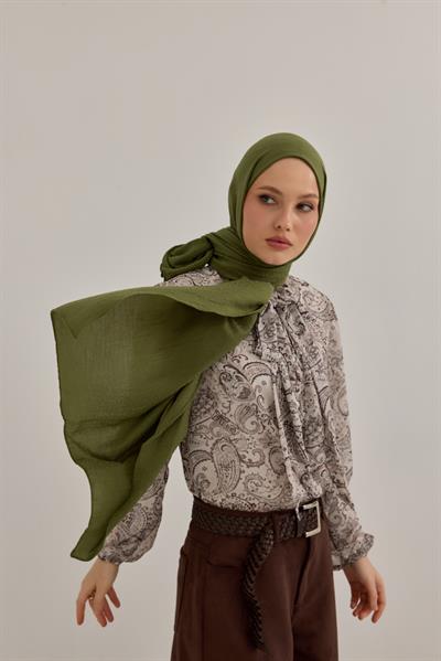Candy Desen Kraş Jakar Şal Yeşil