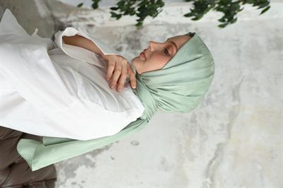 Canna Desen Jakar Şal Mint Yeşil