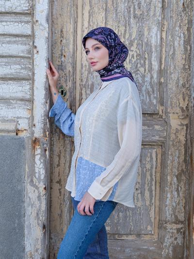 Charlotte Desen Eşarp Gece Mavisi