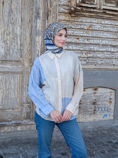 Charlotte Desen Eşarp Gök Mavi