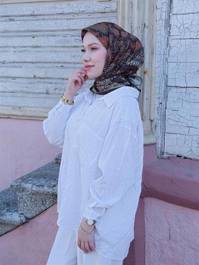 Charlotte Desen Eşarp Mint Kiremit