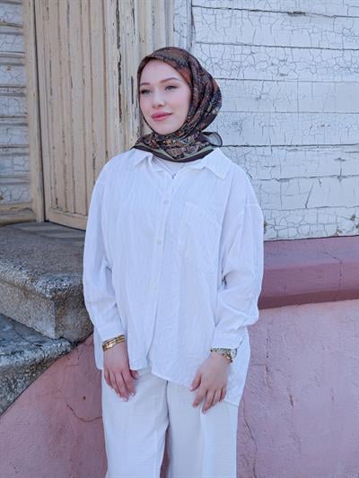 Charlotte Desen Eşarp Mint Kiremit